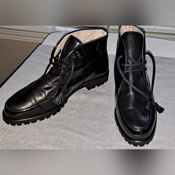 Bally Malwa Women Patent and Leather Lace-up Chukka Boots - Picture 3 of 8